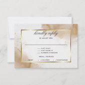 Abstract Zacht Bruin Goud RSVP Kaartje (Voorkant)