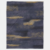 Abstract Zacht Hues Deep Blue & Gold Fleece Deken (Voorkant)