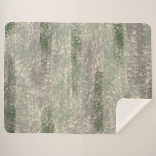 Abstract Zacht Hues Gray Beige Moss & Stone Sherpa Deken (Voorkant (horizontaal))