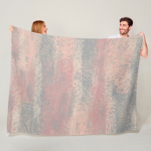 Abstract Zacht Hues Gray Beige Roze Vleekbank Fleece Deken (In situ)