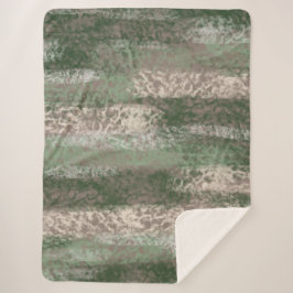 Abstract Zacht Hues Grey Beige Green Sherpa Deken