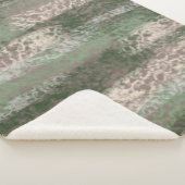 Abstract Zacht Hues Grey Beige Green Sherpa Deken (3/4)
