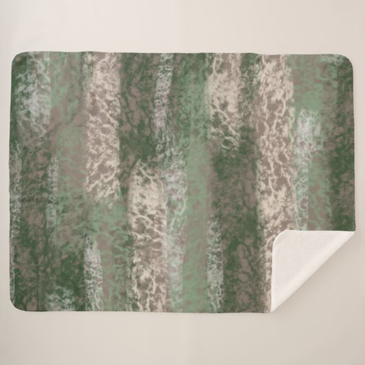 Abstract Zacht Hues Grey Beige Green Sherpa Deken (Voorkant (horizontaal))
