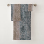 Abstract Zacht Hues Grey Beige Steel Blue & Brown Bad Handdoek (Insitu)
