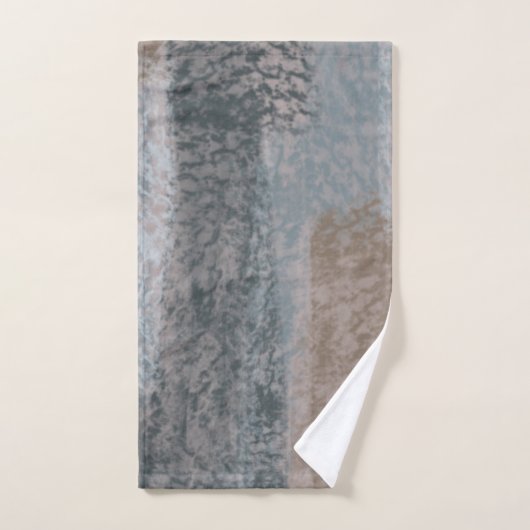 Abstract Zacht Hues Grey Beige Steel Blue & Brown Bad Handdoek (Handdoek)