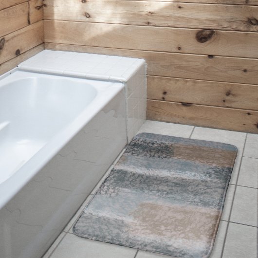 Abstract Zacht Hues Grey Beige Steel Blue & Brown Badmat