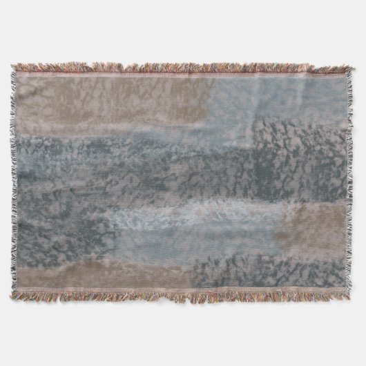 Abstract Zacht Hues Grey Beige Steel Blue & Brown Deken (Voorkant)