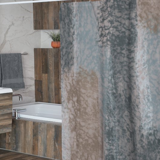 Abstract Zacht Hues Grey Beige Steel Blue & Brown Douchegordijn