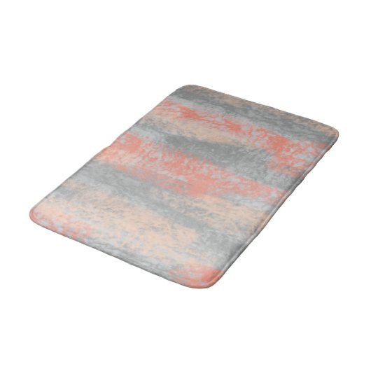 Abstract Zacht Koraal Peach Grey Badmat (Gekanteld)