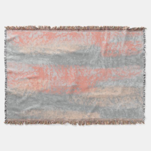 Abstract Zacht Koraal Peach Grey Deken (Voorkant)