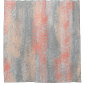 Abstract Zacht Koraal Peach Grey Douchegordijn (Voorkant)
