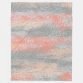 Abstract Zacht Koraal Peach Grey Fleece Deken (Voorkant)