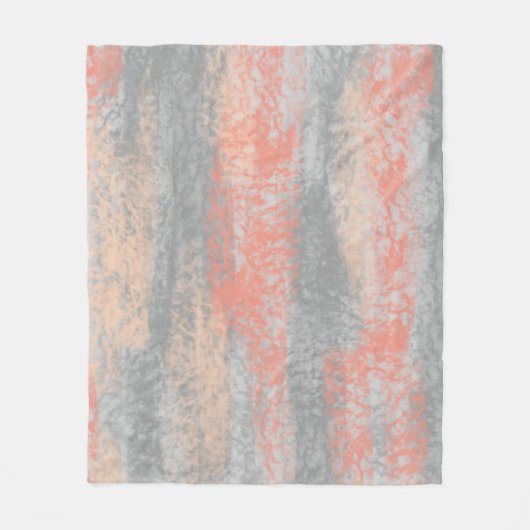 Abstract Zacht Koraal Peach Grey Fleece Deken (Voorkant)