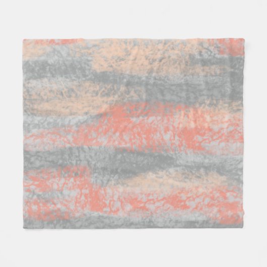 Abstract Zacht Koraal Peach Grey Fleece Deken (Voorkant (Horizontaal))