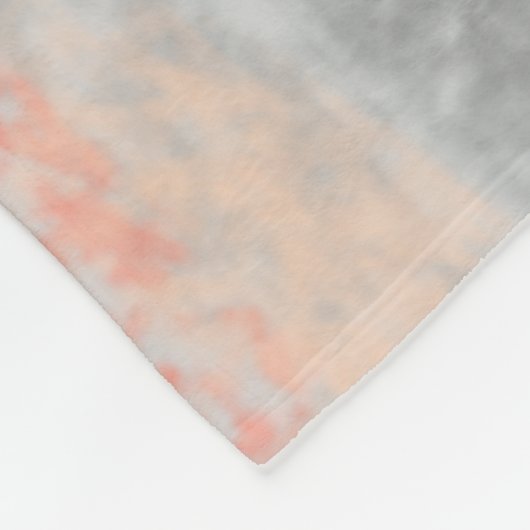 Abstract Zacht Koraal Peach Grey Fleece Deken (Hoek)