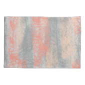 Abstract Zacht Koraal Peach Grey Kussensloop (Achterkant-Links)