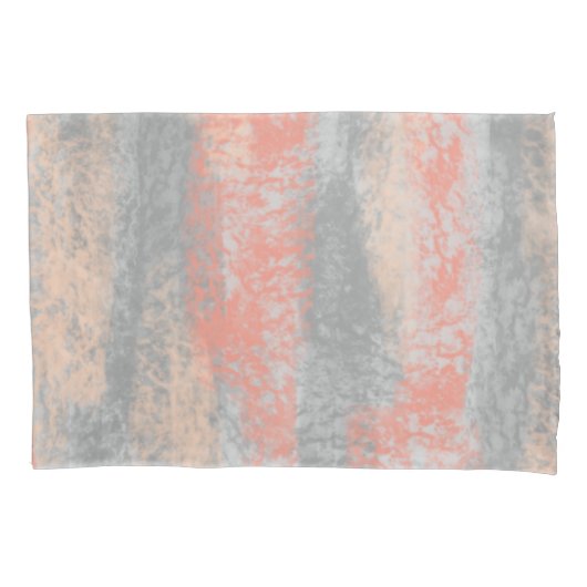 Abstract Zacht Koraal Peach Grey Kussensloop (Voorkant-Links)
