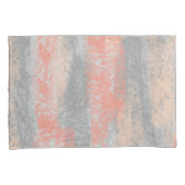 Abstract Zacht Koraal Peach Grey Kussensloop (Voorkant-Rechts)