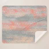 Abstract Zacht Koraal Peach Grey Sherpa Deken (Voorkant (horizontaal))