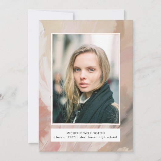 Abstract zacht pastel foto Afstuderen Aankondiging (Voorkant)