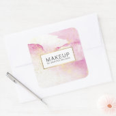 Abstract Zacht Roze Waterverf Faux Gold Dust Vierkante Sticker (Envelop)