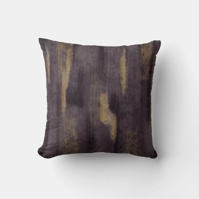 Abstract Zachte Hues Deep Plum & Gold Sierkussen (Voorkant)