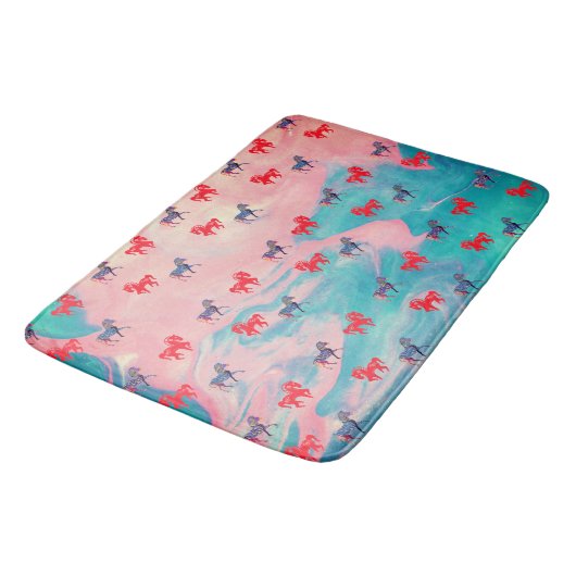Abstract Zachte Memory Foam, Wilde Paarden Badmat (Gekanteld)