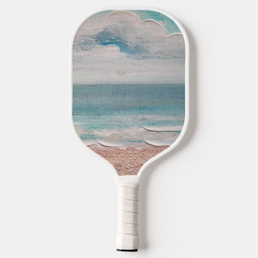 Abstract zand en oceaan pickleball paddle (Achterkant)