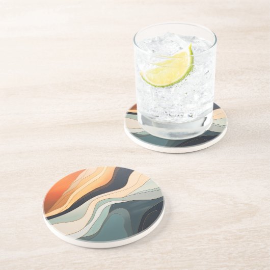 Abstract zandsteen Onderzetter (Zijkant)