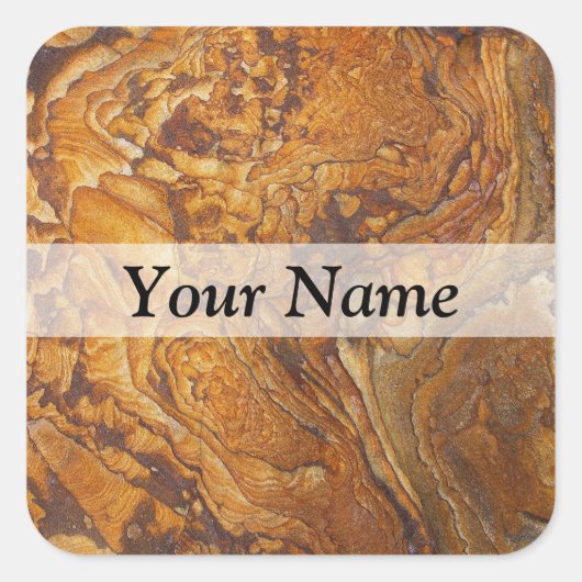 Abstract zandsteenpatroon vierkante sticker (Voorkant)