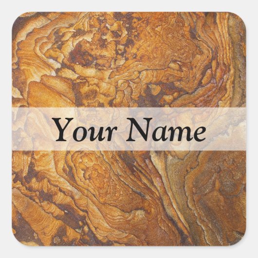Abstract zandsteenpatroon vierkante sticker (Voorkant)