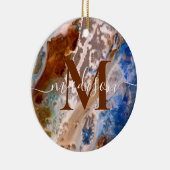 Abstract zandstrandpatroon waterschuim monogram keramisch ornament (Rechts)