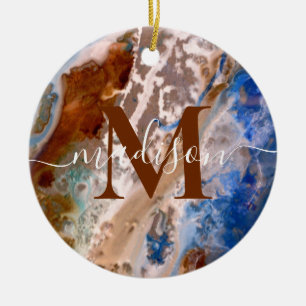 Abstract zandstrandpatroon waterschuim monogram keramisch ornament