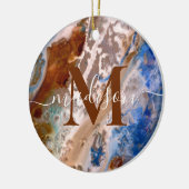 Abstract zandstrandpatroon waterschuim monogram keramisch ornament (Links)