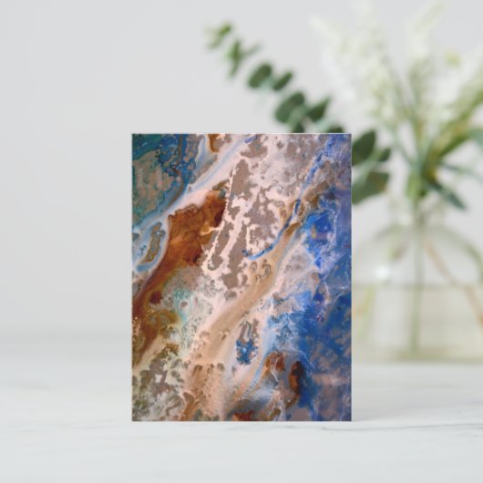 Abstract zandstrandpatroon waterschuimpatroon briefkaart (Staand voorkant)