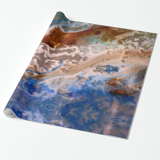 Abstract zandstrandpatroon waterschuimpatroon cadeaupapier (Uitgerold)
