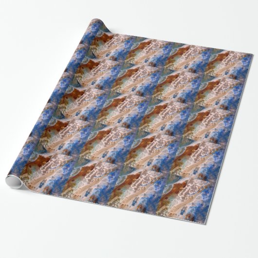 Abstract zandstrandpatroon waterschuimpatroon cadeaupapier (Uitgerold)