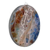 Abstract zandstrandpatroon waterschuimpatroon dartbord (Voorkant Links)