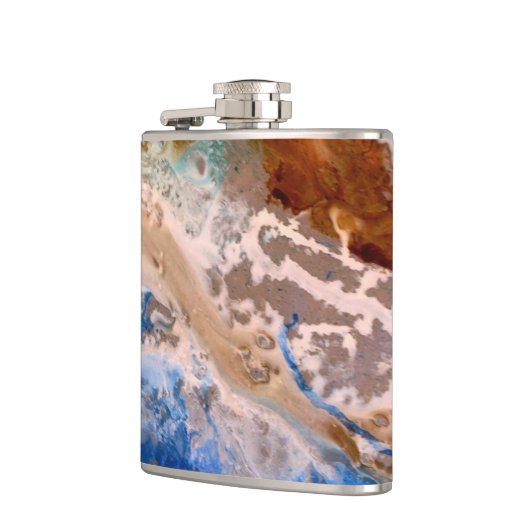 Abstract zandstrandpatroon waterschuimpatroon heupfles (Links)