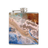 Abstract zandstrandpatroon waterschuimpatroon heupfles (Voorkant)