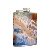 Abstract zandstrandpatroon waterschuimpatroon heupfles (Rechts)