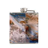 Abstract zandstrandpatroon waterschuimpatroon heupfles (Achterkant)