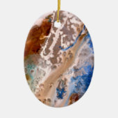 Abstract zandstrandpatroon waterschuimpatroon keramisch ornament (Voorkant)