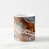 Abstract zandstrandpatroon waterschuimpatroon koffiemok (Center)