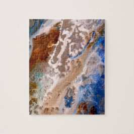 Abstract zandstrandpatroon waterschuimpatroon legpuzzel