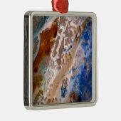 Abstract zandstrandpatroon waterschuimpatroon metalen ornament (Rechts)