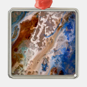 Abstract zandstrandpatroon waterschuimpatroon metalen ornament