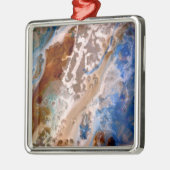Abstract zandstrandpatroon waterschuimpatroon metalen ornament (Links)
