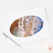 Abstract zandstrandpatroon waterschuimpatroon ovale sticker (Envelop)