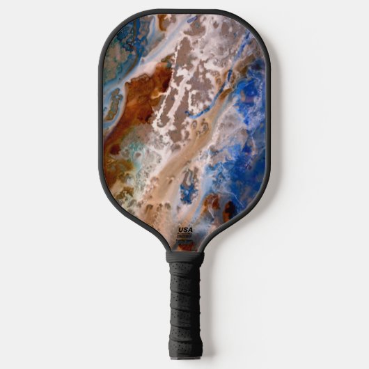 Abstract zandstrandpatroon waterschuimpatroon pickleball paddle (Voorkant)